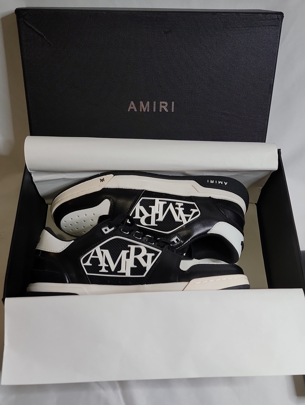 AMIRI Black and White Classic Low Sneakers